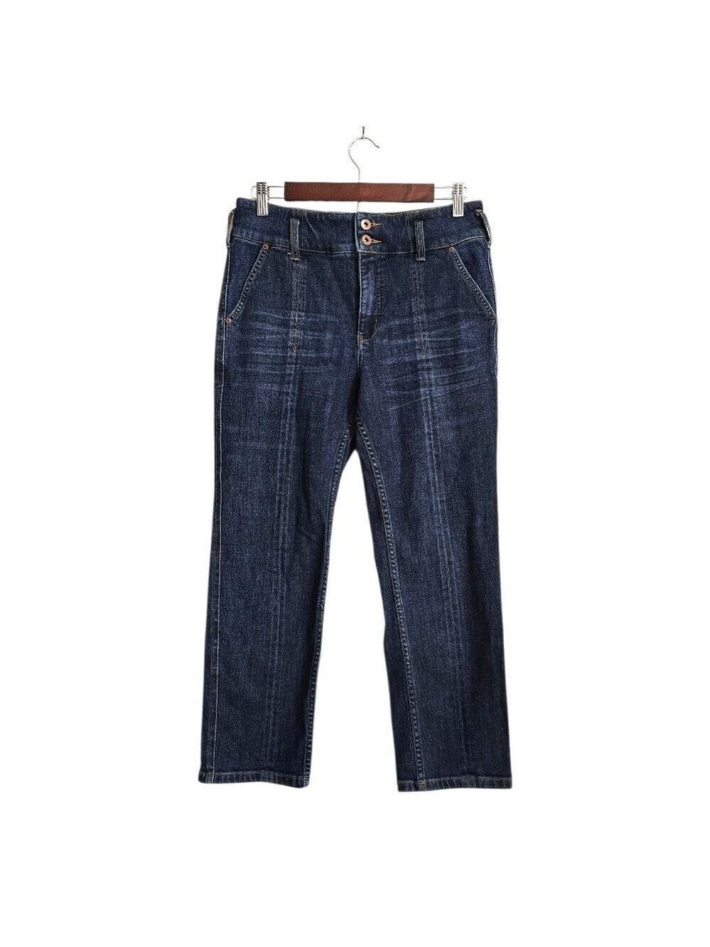 Pilcro and The Letterpress Double Button High Rise Straight Leg Crop Pants Sz 28